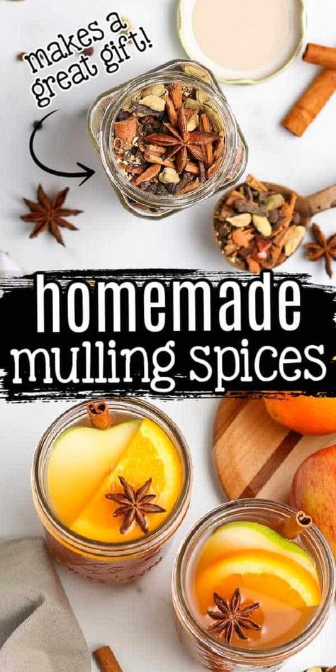 Diy Mulling Spices, Mulling Spices Gift, Mulled Wine Spices, Mulled Apple Cider, Spice Blends Recipes, Fall Cocktails Recipes, Mulling Spices, Homemade Spice Blends, Spice Gift