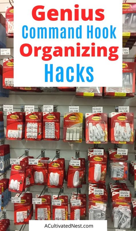 Organize Backstock, Command Hooks Hacks, Command Hook Jewelry Organizer, Command Hook Floating Shelf, Hanging Shelves With Command Hooks, Command Hooks Ideas, Command Hooks Curtains, Ways To Use Command Hooks, Command Hooks For Necklaces