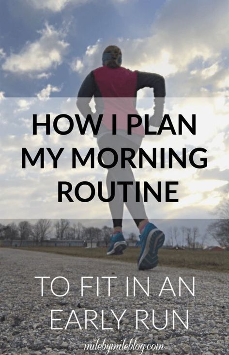 It can be tough to get out the door early in the morning for a run! Here is how I plan out my morning so that I can fit in a run before work most days. #running #morningrun #runningtips #morningroutine #schedule Waking Up At 5am, Running Group, Running Tips For Beginners, My Morning Routine, Marathon Training Plan, Running Routine, I Am Lucky, Running Humor, Running Inspiration