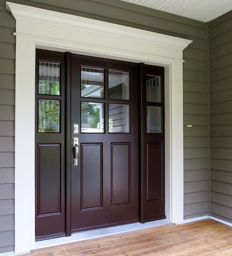 Benjamin Moore Wenge Best Exterior House Paint, Best Front Door Colors, Pintu Interior, Front Door Inspiration, Front Door Trim, Door Colors, Black Front Doors, Door Inspiration, Heritage House