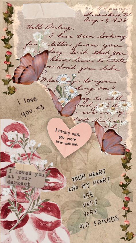 Pink Letter Aesthetic, Flowers And Letters Aesthetic, Love Letter Aesthetic Vintage, Love Letter With Flowers Aesthetic, Pink Love Letter Aesthetic, Love Letter Vintage Aesthetic, Love Letter Design Ideas Cards Vintage, Love Letter With Rose, Letter Collage