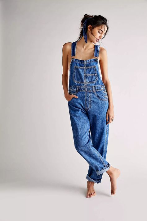 Ziggy Denim Overalls | Free People Long Jumpsuit Casual, Jumpsuit Casual, Trendy Denim, Retro Mode, Denim Romper, Long Jumpsuits, Denim Overalls, Denim Jumpsuit, Sapphire Blue