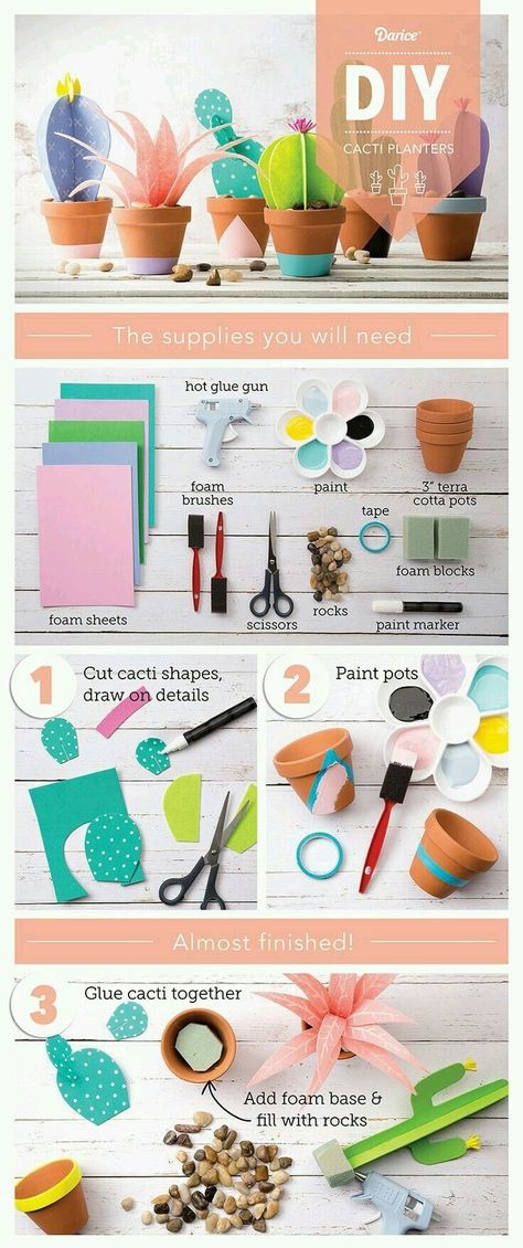 Crafts With Paper, Paper Succulents, Cactus Craft, Cactus Party, Cactus Diy, Paper Plants, Cactus Planter, Make Paper, How To Make Diy