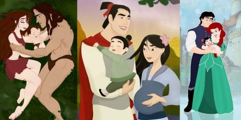 Disney Couples As Parents, Disney Princess As Parents, Disney Characters As Parents, Disney Princesses As Parents, Disney Princess As Moms, Disney Princess And Princes Couple, Disney Princesses As Moms, Princess Names, Elsa And Hans