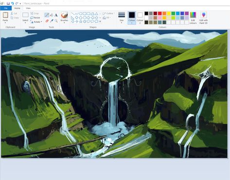 Ms Paint Drawings, Ms Paint Art, Painting Timelapse, Landscape Reference, Ms Paint, Landscape Background, Pencil Art Drawings, A Concept, World Art