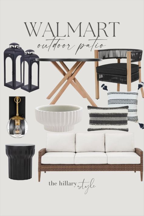 Better Homes & Gardens Tarren … curated on LTK Walmart Furniture, Black Patio Furniture, Pottery Barn Outdoor, Patio Outdoor Furniture, Patio Seat Cushions, Small Outdoor Patios, Terrace Decor, Modern Backyard Landscaping, Modern Rustic Homes