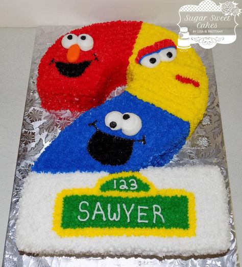 Elmo Pull Apart Cupcake Cake, Elmo Number Cake, Sesame Street Pull Apart Cupcake Cake, Sesame Street Cupcake Cake, Sesame Street Cake Ideas, 6in Cake, Seaseme Street Birthday Party, Number 2 Cake, Elmo Birthday Party Boy