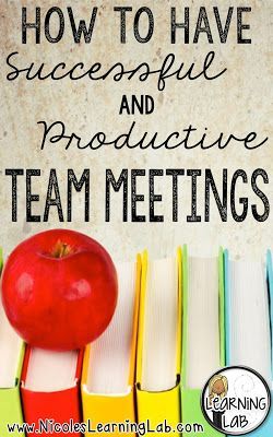 How to Have Successful and Productive Team Meetings. Great tips for PLCs and staff meetings! Grade Level Team Leader, Plc Professional Learning Communities, Preschool Director, Faculty Meetings, Teacher Leadership, Professional Learning Communities, Lead Teacher, Teacher Leader, Staff Development