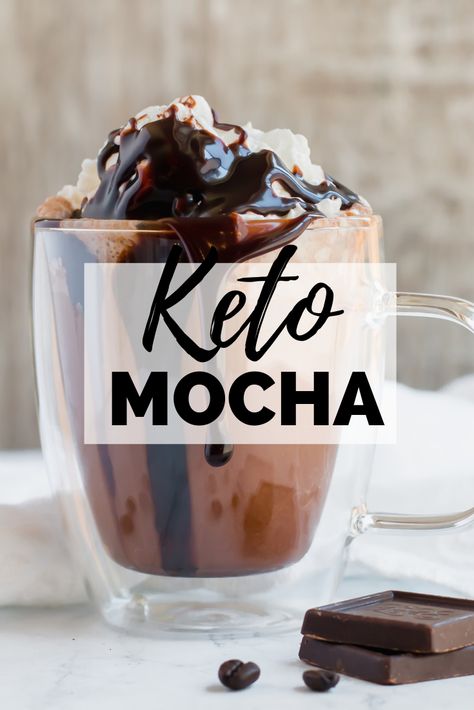 Keto Mocha Recipe - Learn how to make a low carb Starbucks mocha from home. Delicious! www.ketofocus.com #ketomocha #ketostarbuckrecipes Keto Mocha, Keto Beverages, Low Carb Starbucks, Homemade Mocha, Keto Chips, Starbucks Mocha, Keto Whipped Cream, Keto Board, Keto Coffee Recipe