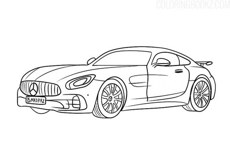 Supra Coloring Pages, Mercedes Drawing, Car Drawing Mercedes, Mclaren Coloring Pages, Mercedes Sketch, Automobile Coloring Pages, Cars Clipart, Car Drawing Easy, Fun Printables For Kids