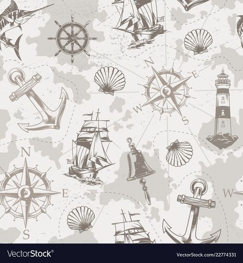 Nautical Theme Nursery, Nautical Logo, Nautical Prints, Nautical Wallpaper, Wallpaper Project, Nautical Pattern, Theme Nursery, Deco Stickers, Nautical Design