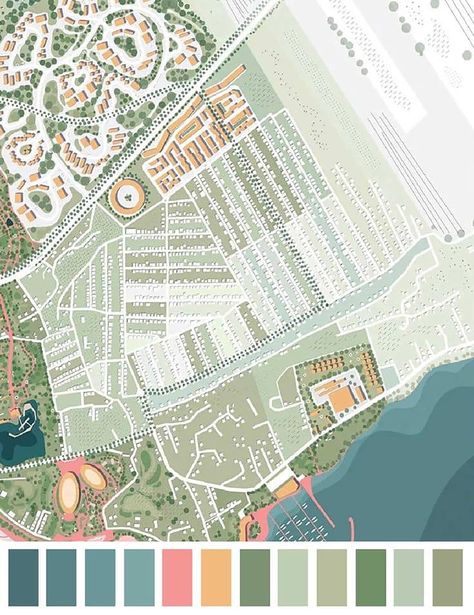 Facebook Site Plan Color Palette, Architecture Color Pallete, Landscape Architecture Color Palette, Architecture Color Palette Presentation, Master Plan Landscape Architecture, Urban Site Plan, Map Color Palette, Architecture Color Palette, Landscape Color Palette