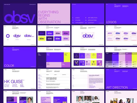 Brand Guide Layout, Logo Brandbook, Brand Book Examples, Brandbook Design, Purple Branding, Brand Guidelines Book, Logo Guidelines, Brand Identity Colors, Brand Guidelines Design