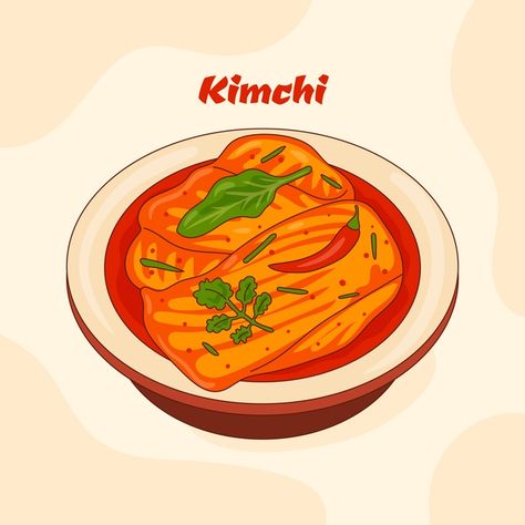 Premium Vector | Hand drawn kimchi illustration Kimchi Drawing, Kimchi Illustration, Kimchi Logo, Korean Food Illustration, Korean Food Kimchi, Korean Soju, Spoiled Rabbit, Kimchi Recipe, Kim Chi