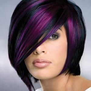 Highlighted Hairstyles, Purple And Black Hair, Short Hair Highlights, Short Hair Color, Black Hairstyles, Hair And Beauty, College Hacks, Long Hairstyles, Hair Photo