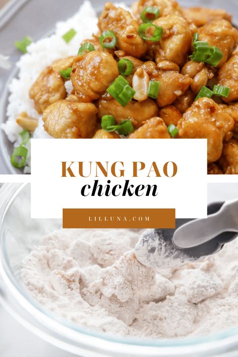 Homemade kung pao chicken is a tasty dinner recipe with a kick! This dish is covered in an amazing sauce and perfectly served over rice. #kungpaochicken #kungpao #chicken #asianchickenrecipe #asian Yogurt Rice, Brown Beans, Asian Steak Bites, Amazing Snacks, Pasta Garlic, Asian Steak, Creamy Pasta Bake, Simple Pizza, Kung Pao Chicken Recipe