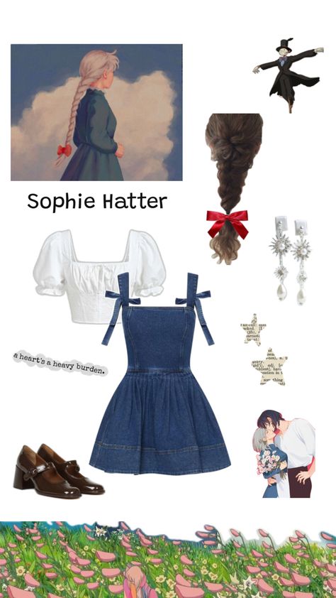 Ghibli outfits, Ghibli bounding, anime outfits, howl’s moving castle, sophie hatter Ghibli Outfits, Cottagecore Summer Outfits, Japan Summer Outfit, Sophie Hatter, Anime Inspired Outfits, Classy Casual Outfits, Feminine Outfit, Kpop Fashion Outfits, Cosplay Outfits