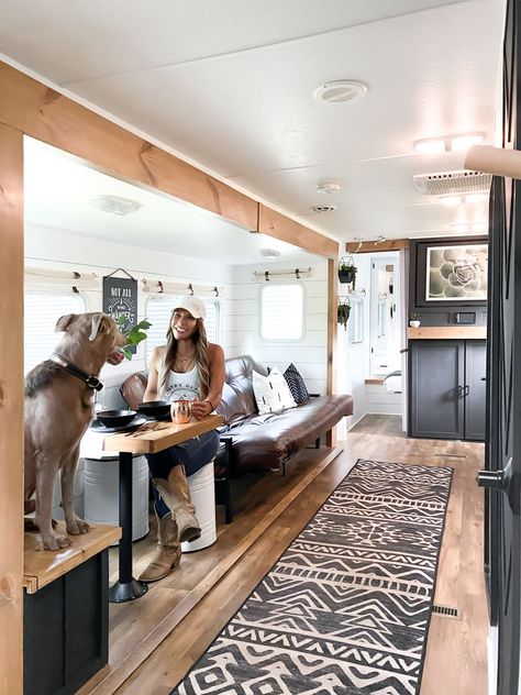 rv renovations - rv interior Small Camper Interior, Paint Rv, Camper Flooring, Upcycled Decor, Rv Exterior, Rv Van, Rv Interior Remodel, Happy Glamper, Small Camper