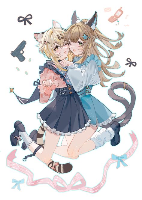 Safebooru Frill Socks, Frill Shirt, Cat Tail, Yellow Eyes, Picture Search, Animal Ears, Manga Pictures, Blue Bow, Hair Ornaments