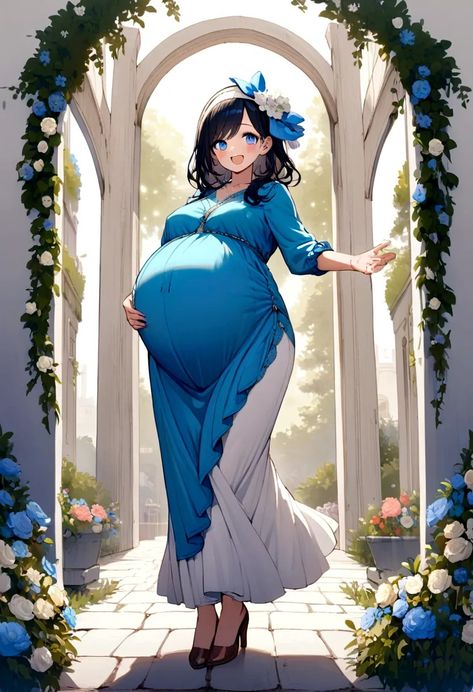 Pregnant Belly Inflation, Pregnant Anime Woman, Big Belly Pregnant, Huge Pregnant Belly, Pregnant Belly Huge, Pregnant Anime, Big Pregnant, Pregnant Girl, Anime Pregnant