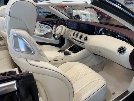 Mercedes Benz S560 interior white red - CABRIOLET convertible White Mercedes Benz Convertible, White Mercedes Convertible, Mercedes Convertible, Mercedes Benz Convertible, Feminine Lifestyle, Mercedes Benz Interior, Cream Car, Polo Car, Red Convertible