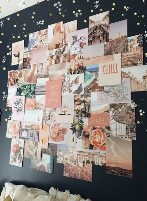 Geek Home Decor, Foto Muro Collage, Pink Collage, Pinterest Room, Photo Walls, Happy Room, Wall Collage Decor, Collage Mural, Tumblr Rooms