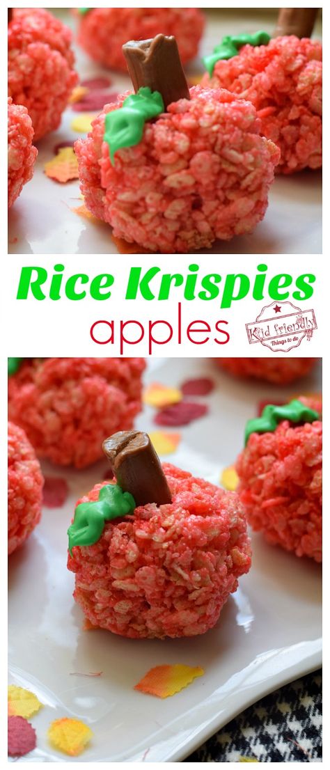 Fall Treats Kids, Apple Rice, Treats For Kids, Halloween Party Treats, Salted Caramel Fudge, Yummy Fall Recipes, Rice Krispies Treats, Kids Cooking Recipes, Food Activities