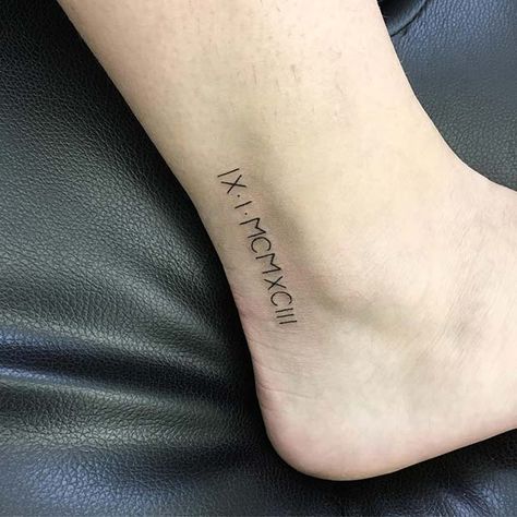 Cool Roman Numeral Tattoo, Roman Numeral Tattoo Ideas, Numeral Tattoo Ideas, Roman Numeral Date Tattoo, Running Tattoo, Roman Numeral Tattoo, Numeral Tattoo, Roman Numerals Dates, Arrow Tattoo Design