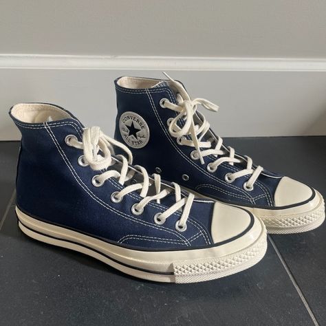 Blue converse chuck 70s Dark Blue Converse, Converse Chuck Taylor 70s, Chuck Taylor 70s, Navy Blue Converse, Converse Chuck 70s, Converse 70s, Chuck 70s, Converse Aesthetic, Chuck Taylor 70