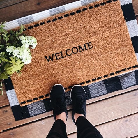 Doormat Design, Monogram Door, Monogram Door Mat, Front Steps, House Decorations, Funny Doormats, House Things, Custom Doormat, Rubber Mat