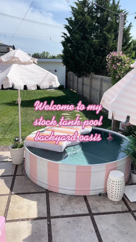 Catch me in my stock tank pool all summer. My favorite diy ✨ #backyardvibes #backyardtransformation #stocktankpool #patiodecor float by @MINNIDIP Minnidip Pool Ideas, Minnidip Pool, Tank Pools, Stock Tank Pool, Tank Pool, Stock Tank, Hot Tubs, Pool Ideas, Pool Hot Tub