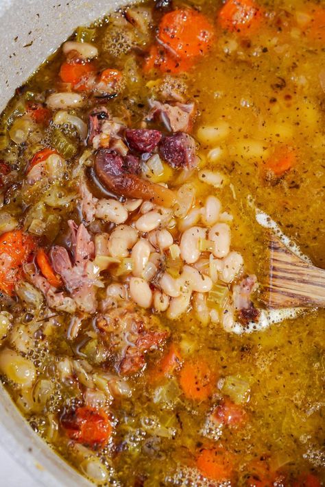 ham hock and beans, beans with ham hock, ham hock recipes Navy Bean Soup With Ham Bone, Ham Hock And Beans, Beans With Ham Hock, Beans And Ham Hocks, Hock Recipes, Beans With Ham, Crockpot Ham And Potatoes, Ham Hock Soup, Ham Hock Recipes