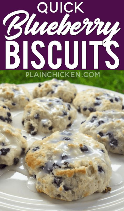 Blueberry Biscuit Dessert, Blueberry Buiscits, Bisquick Sweets, Blueberry Biscuits With Glaze, Bisquick Scones Recipes, Biscuits Dessert Recipes, Easy Blueberry Biscuits, Blueberry Biscuits Recipe, Bisquick Blueberry Muffins