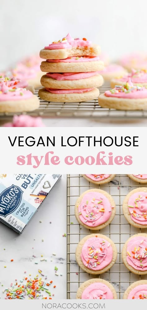 Vegan Kitchenaid Mixer Recipes, Lofthouse Cookies, Vegan Sugar Cookies, Vegan Christmas Cookies, Vegan Frosting, Vegan Easter, Vegan Baking Recipes, Vegan Cookies Recipes, Vegan Sour Cream