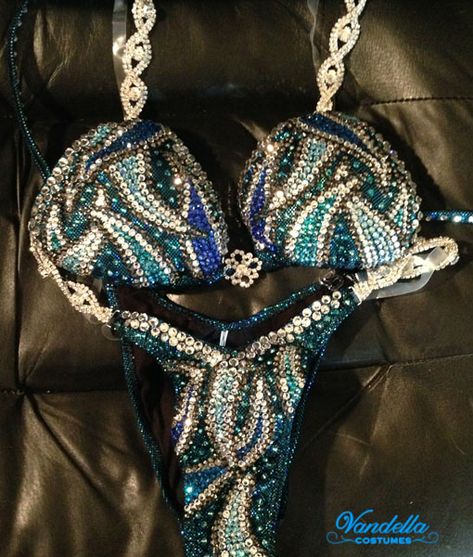 Competitive Swim Suits, Competition Swimsuit, Blue Competition Suit, Figure Competition Prep, Physique Competition, Rhinestoning Dance Costumes, Npc Competition Bikinis, Competition Outfit, Figure Competition Suits