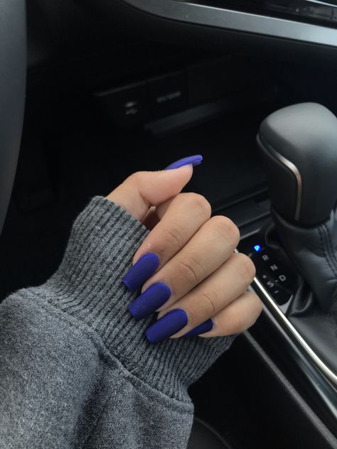 Royal/glitter blue i got a matte top coat on 😍 Blue Nails Matte, Blue Acrylics, Royal Blue Nails, Nails Matte, Matte Top Coat, Matte Nails, Blue Nails, French Nails, Top Coat