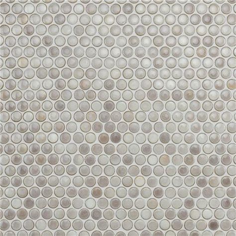 Show details for Hudson Penny Round Dove Grey 12"x12-5/8" Porcelain Mos Affinity Tile, Penny Round Mosaic, Penny Round Tiles, Round Mosaic, Primary Bath, Penny Tile, Penny Round, Round Tiles, Mosaic Floor