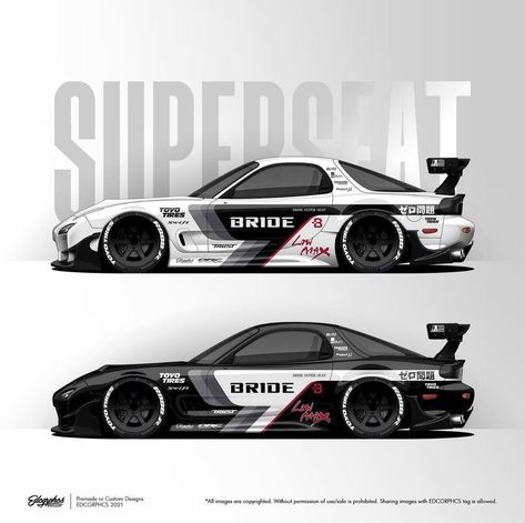 Race Car Livery Ideas, Livery Design Cars, Carx Drift Racing Livery, Drift Car Livery Design, Jdm Livery, Race Car Livery, Car Livery Design, Rx7 Mazda, Livery Car