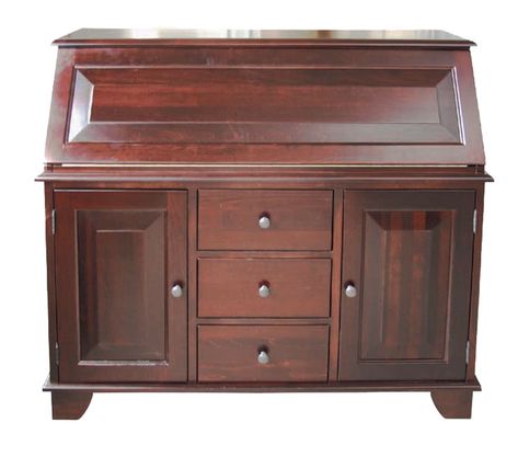 Graham Secretary Desk - Ohio Hardwood Furniture What kind of desk to have for office? Black Piano, Beautiful Desk, Secretary Desk, Hardwood Furniture, Secretary Desks, Custom Made Furniture, Restaurant Furniture, Adjustable Shelf, Small Drawers