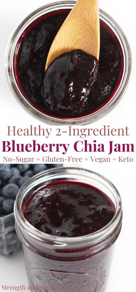 Blueberry Chia Seed Jam, Blueberry Chia Jam, Chia Jam Recipe, Low Sugar Jam, Preserving Foods, Chia Seed Jam, Seasonal Eating, Chia Jam, Salsa Recipes