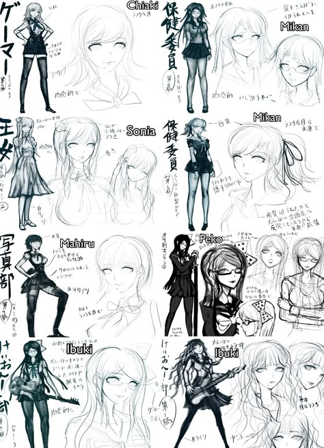 Danganronpa Character Design, Danganronpa Original Design, Beta Danganronpa Designs, Junko Beta Design, Danganronpa Concept Art, Danganronpa Artstyle Tutorial, Ultimate Ideas Danganronpa, Danganronpa Oc Ultimate Ideas, Danganronpa Art Style Tutorial