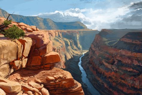 Plein Air Landscape, Desert Art, Cool Landscapes, Environment Design, Environment Concept Art, Desert Landscaping, Fantasy Landscape, Fantasy World, Our World