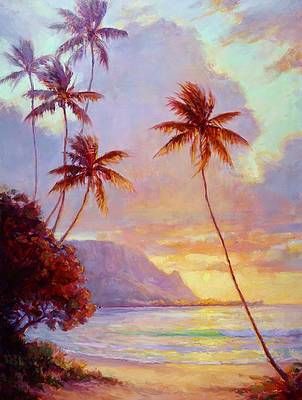 Painting Ideas Christmas, Hawaiian Painting, Canvas Christmas Painting Ideas, Jenifer Prince, Canvas Christmas Painting, Christmas Canvas Painting, Hawaii Painting, Christmas Painting Ideas, Canvas Painting For Beginners