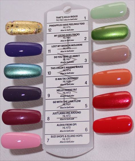 OPI Hawaii Collection Swatches Spring Nail Polish, Opi Nail Colors, Nails Opi, Glitter Nail Polish, Opi Nail Polish, Gel Polish Colors, Opi Nails, My Nails, Nail Color