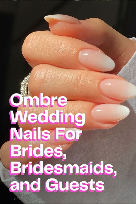 20 Trendy and Timeless Ombre Wedding Nails For Brides, Bridesmaids, and Guests Popular Wedding Nails, Nails For Bridesmaid Simple, Wedding Nails On Natural Nails, Simple Maid Of Honor Nails, Wedding Nails Spring, Wedding Fall Nails For Bride, Simple Bridesmaids Nails, Simple Nails Wedding Guest, December Wedding Nails For Bride