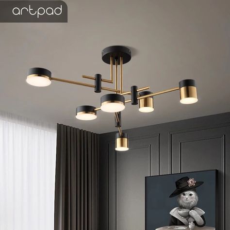 Bedroom Chandelier Modern, Pendant Lamps Bedroom, Chandelier Lighting Modern, Bedroom Pendant, Modern Minimalist Living Room, Led Light Fixtures, Chandelier Bedroom, Luminaire Design, Ceiling Chandelier