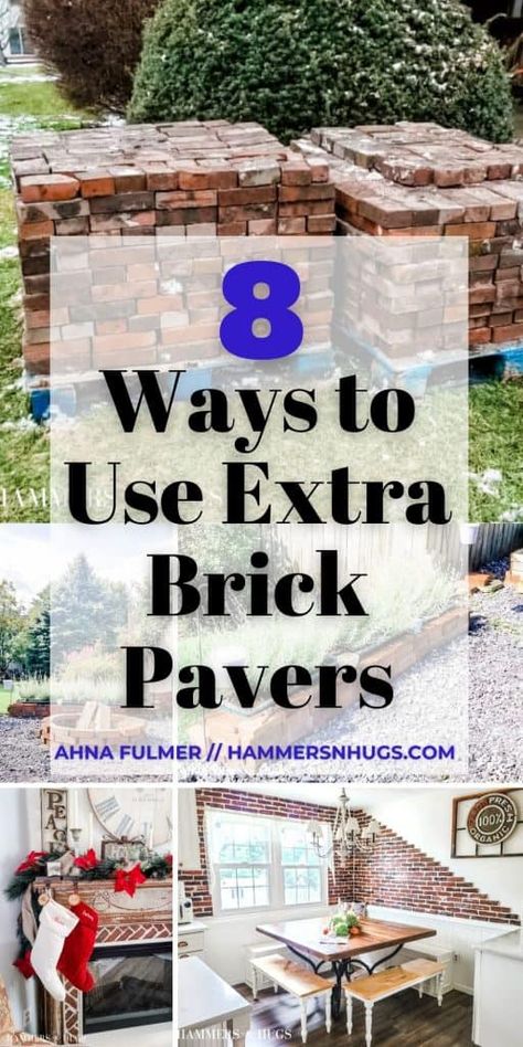 Have leftover brick pavers you aren't sure what to do with? Discover 8 creative ways to use brick pavers around your home. Diy Brick Patio, French Country House Decor, Decorating Laundry Room, Kitchen Exterior, Kitchen French Country, Landscape Bricks, Yard Renovation, Brick Planter, Renovation Living Room