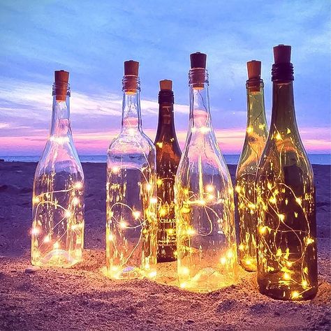 Wine Bottle String Lights with Cork,12Pack 2 Modes Micro Cork Copper Wire Starry Fairy Lights,Battery Operated 20 LEDs Bottle Lights for DIY, Party, Christmas, Home Decor (2m/7.2ft Warm White): Amazon.co.uk: Lighting Diy Bottle Lamp, Xmas Goodies, Led Bottle Light, Copper Wire Fairy Lights, Bottle Lamps, Led Garland, Wine Bottle Corks, Battery String Lights, Rhinestone Crafts