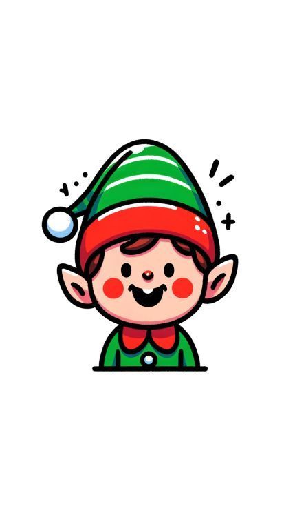 For a festive drawing, create a cheerful Christmas elf with a beaming smile and rosy cheeks. Sketch a pointed elf hat adorned with stripes of red and green, and a fluffy pom-pom at the end. Draw the elf’s ears sticking out and give them a playful curve. Christmas Elf Drawing Easy, Christmas Easy Drawings Ideas, Cute Christmas Elf Drawing, Christmas Drawing Easy For Kids, Cute Little Christmas Drawings, Simple Elf Drawing, Elf Drawings Easy, Easy Santa Drawing For Kids, Elf Drawing Christmas