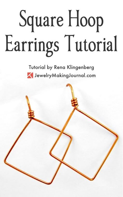 Hoop Earrings Tutorial, Pendulum Earrings, Square Hoop Earrings, Diy Wire Earrings, Pink Morganite Engagement Ring, Bijoux Fil Aluminium, Earrings Tutorial, Turquoise Drop Earrings, Wire Jewellery